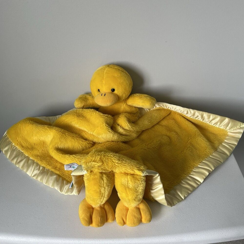 Vintage My Banky Sarah Yellow Duck Plush Lovey Security Blanket Yellow Baby Kids